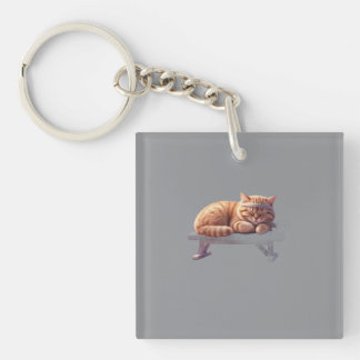 Llavero de Gato Naranja Dormido