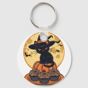 Llavero de gato negro espeluznante de Halloween – 