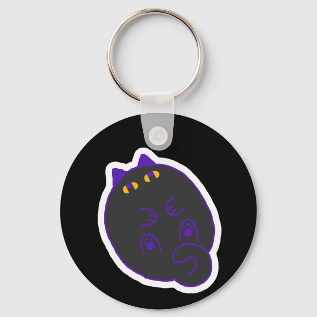 Llavero de Gato Negro Tummy Chonky (Anverso)