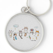 Llavero de Gatos Adorables Colgando