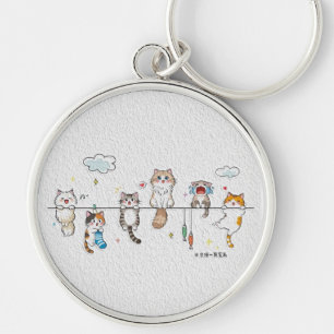 Llavero de Gatos Adorables Colgando
