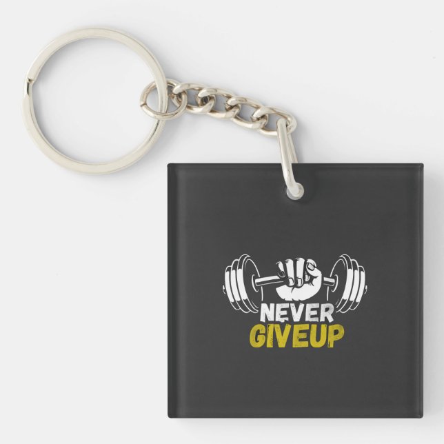 Llavero de gimnasio Nunca te rindas (Frente)