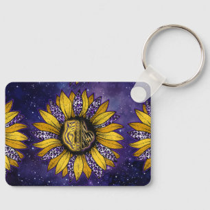 Llavero de girasol de Louisiana/Tigre/Fleur-de-Lis