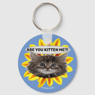 Llavero de girasol personalizado ¿Me estás kitten?