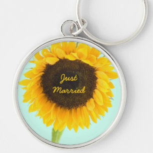 Llavero de girasol recién casados