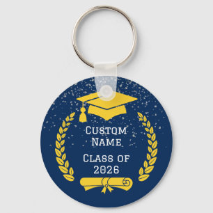 Llavero de graduación de la clase de 2026 azul osc