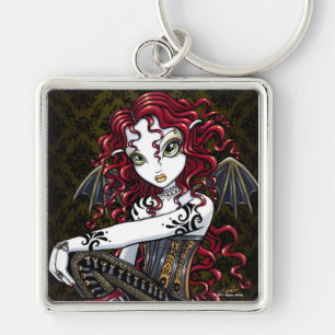 Llavero de hadas gótico de la fantasía del rosa