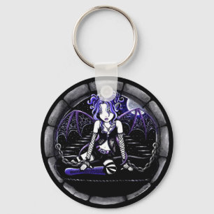 Llavero de hadas gótico encadenado "azul" del art