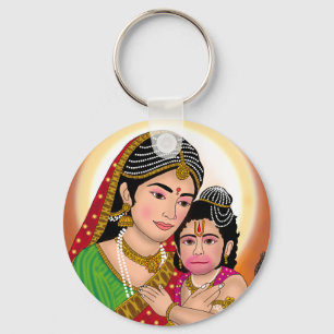 Llavero de Hanuman y Anjana Mata