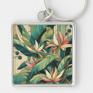 Llavero de hoja de plátano Art Deco