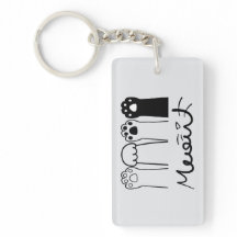 Llavero de Huellas de Gato Personalizado con Nombr