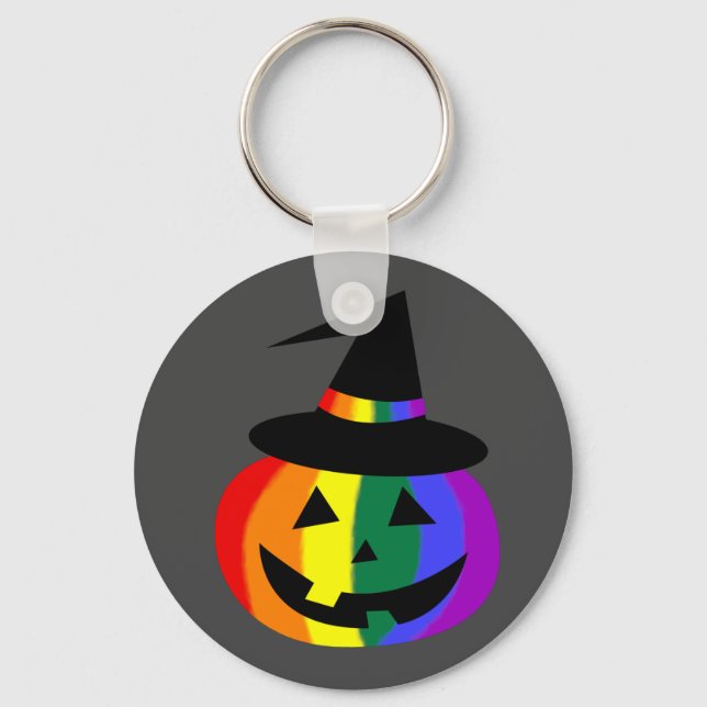 Llavero de Jack-O'-Lantern con Orgullo LGBT+ (Anverso)