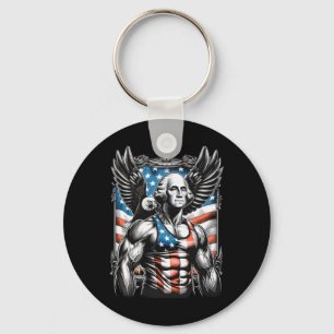 Llavero De Julio Funny Patriótico George Washington 4 de J