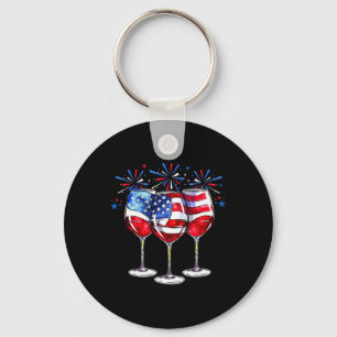 Llavero De Julio Gles De Vino Patriótico Rojo Azul Blanco
