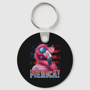 Llavero De Julio Merica Flamingo Bandera Americana Niños H
