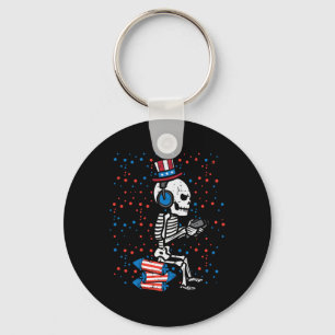 Llavero De Julio Skeleton Gamer Funny America Niños Hombre