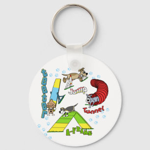 Llavero de la agilidad del perro del dibujo