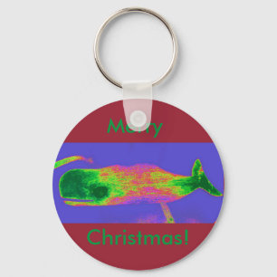 Llavero de la ballena de las Felices Navidad