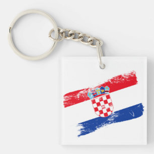 Llavero de la bandera croata: souvenir y regalo pe