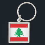 Llavero de la bandera de Líbano<br><div class="desc">Llavero con la bandera de Líbano,  oficialmente la República del Líbano.</div>