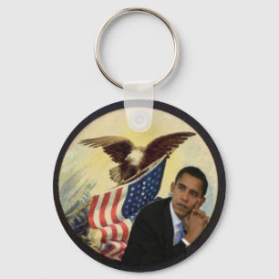 Llavero de la bandera de Obama Eagle