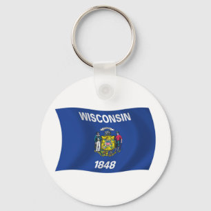 Llavero de la bandera de Wisconsin