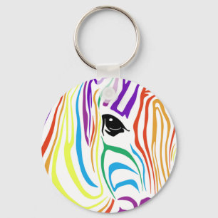 Llavero de la cebra del arco iris