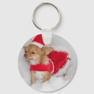 Llavero de la chihuahua del navidad