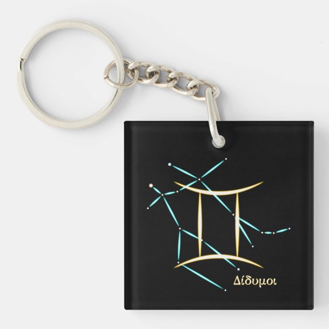 Llavero de la constelación zodiacal Géminis (Frente)