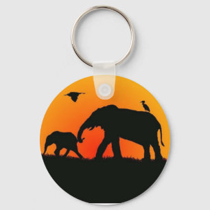 Llavero de la fauna de la puesta del sol