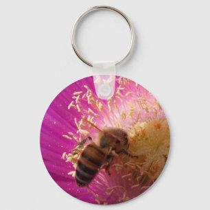 Llavero de la flor de la abeja de la miel