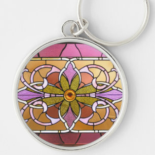 Llavero de la flor del vitral
