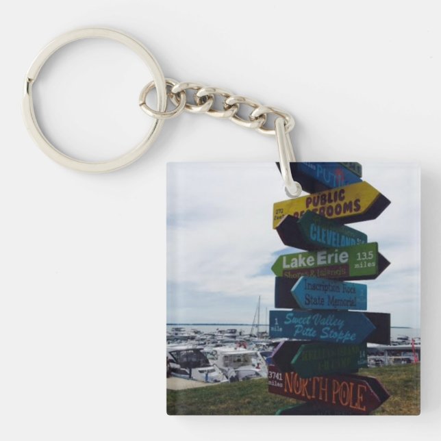 Llavero de la foto del Rótulo de la isla de (Frente)