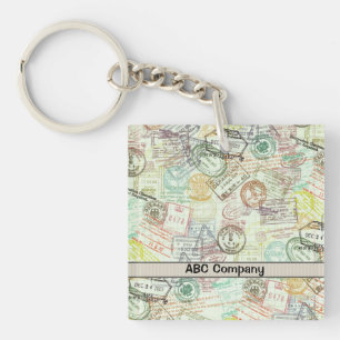 Llavero de la impresión del sello del pasaporte