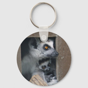 Llavero de la madre y del bebé del Lemur