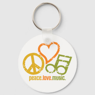 Llavero de la música del amor de la paz