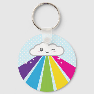 Llavero de la nube y del arco iris de Kawaii