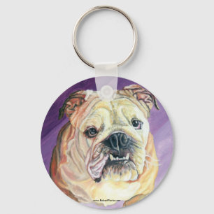 Llavero de la pintura al óleo del bulldog