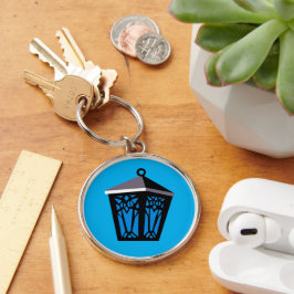 Llavero de Linterna de Búho Azul Claro