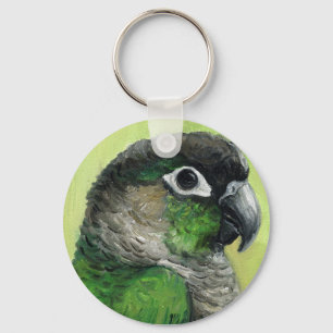 Llavero De "llavero del arte del pájaro Cheeked Conure