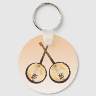 Llavero de los instrumentos de música del banjo