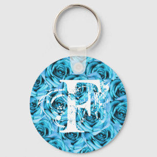 Llavero de los rosas de los azules claros de la
