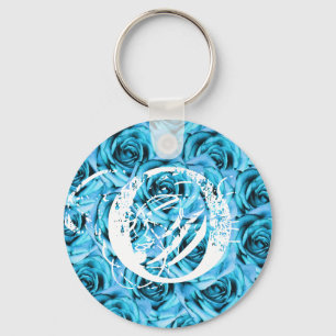 Llavero de los rosas de los azules claros de la
