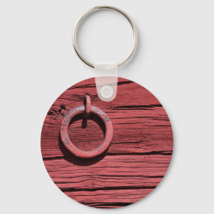 Llavero de madera rojo rural rústico de la pared