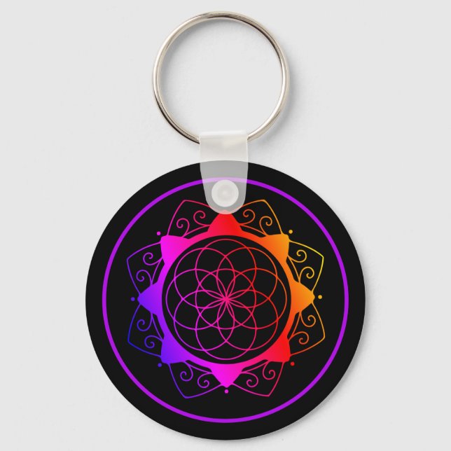 Llavero de Mandala Geométrico Simple (Anverso)