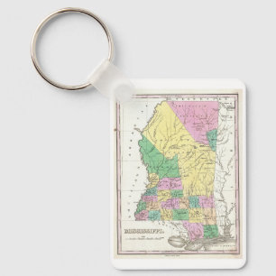 Llavero de Mapa Antiguo de Mississippi
