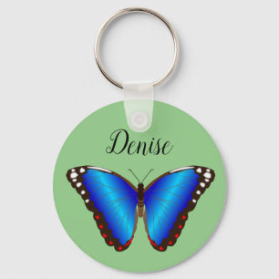 Llavero de Mariposa Azul Personalizado