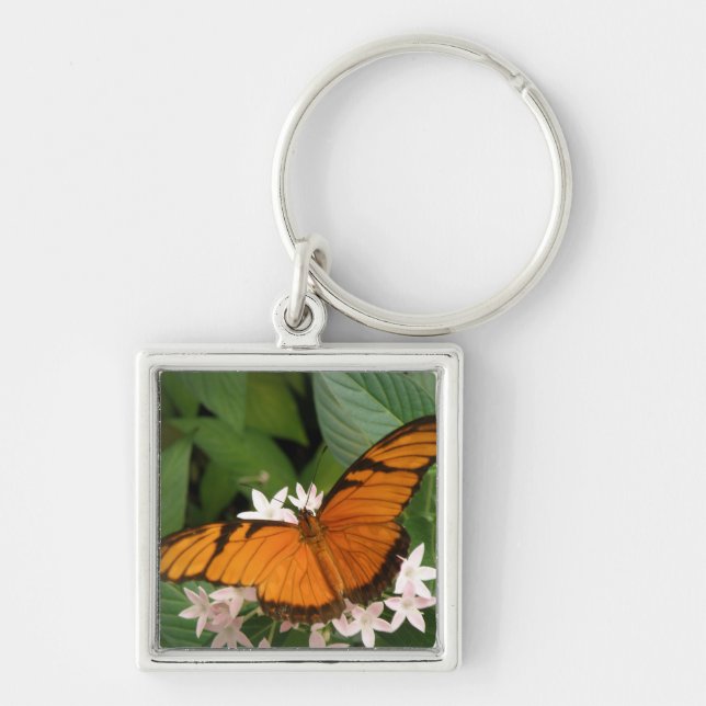 Llavero de Mariposa Julia Naranja (Frente)