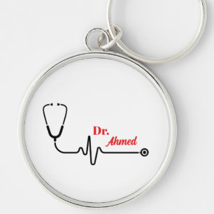 Llavero de médico personalizado con nombre persona