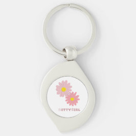 Llavero de metal con diseño floral